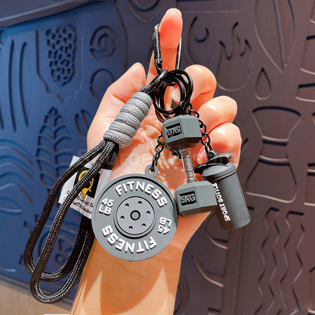客製化運動杠鈴鑰匙扣禮品