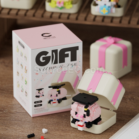 客製化熊猫小狗動物積木玩具禮盒禮品