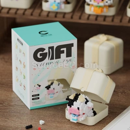 客製化熊猫小狗動物積木玩具禮盒禮品