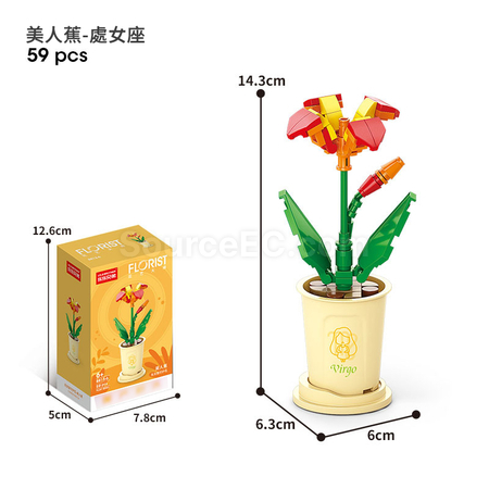 客製化咖啡杯植物系列積木-12星座守護花系列禮品
