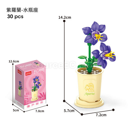 客製化咖啡杯植物系列積木-12星座守護花系列禮品