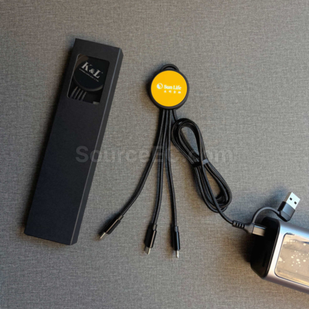 客製化五合一發光LOGO充電線禮品