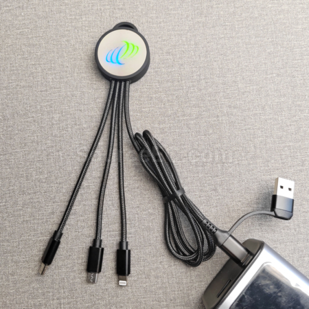 客製化五合一發光LOGO充電線禮品