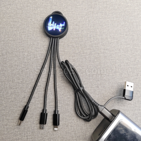 客製化五合一發光LOGO充電線禮品