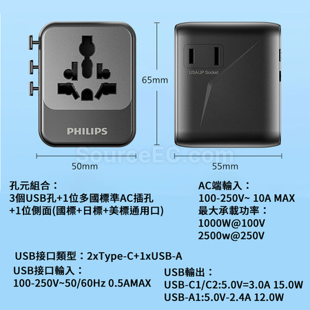 客製化Philips旅行轉換插座禮品
