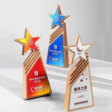 客製化實木水晶獎座禮品