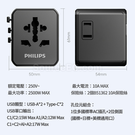 客製化Philips旅行轉換插座禮品