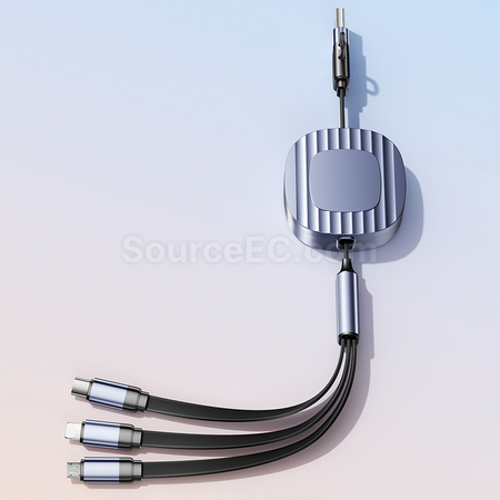 客製化140W二拖三快充伸縮數據線禮品