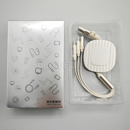 客製化140W二拖三快充伸縮數據線禮品