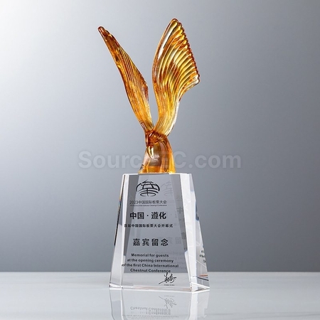 客製化飛鳥琉璃獎杯禮品