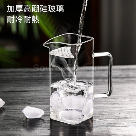 客製化月牙過濾玻璃茶壺玻璃杯套裝禮品