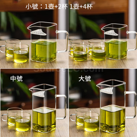 客製化月牙過濾玻璃茶壺玻璃杯套裝禮品