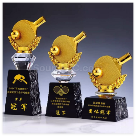 客製化乒乓球金屬獎座禮品