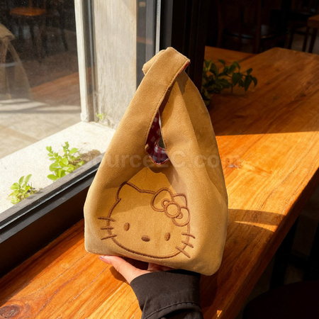客製化麂皮拼復古紅格子手提包禮品