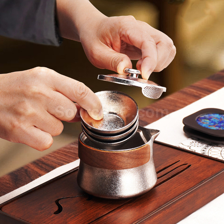 客製化純鈦一壺三杯泡茶套裝禮品