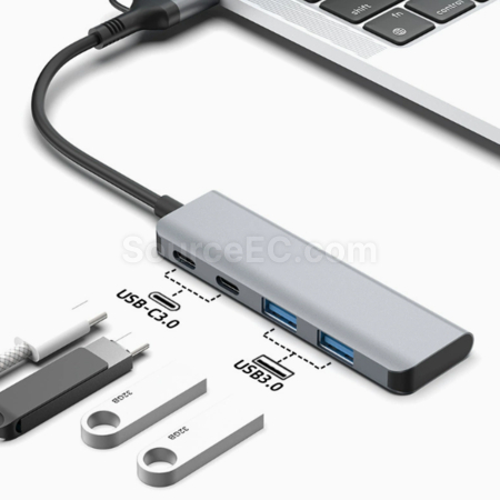 客製化雙接頭USB+Type-C四合一HUB集線器禮品