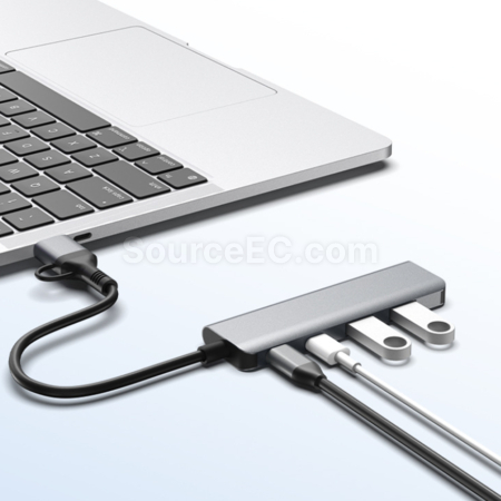 客製化雙接頭USB+Type-C四合一HUB集線器禮品