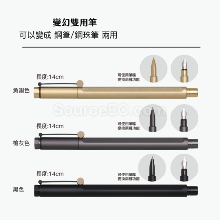 【台製】變幻雙用筆鋼筆/鋼珠筆