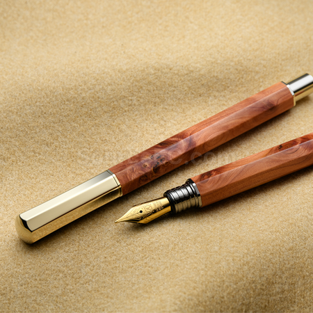 客製化【台製】八角龍柏木鋼筆禮品