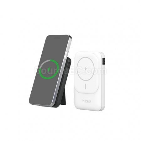 客製化【台製】自帶雙線數顯磁吸無線閃充行動電源(Type-C + Type-C)禮品