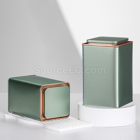 客製化「茗跡」方形茶葉鐵罐禮品