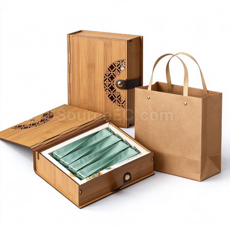 客製化竹紋拼接茶葉禮盒禮品