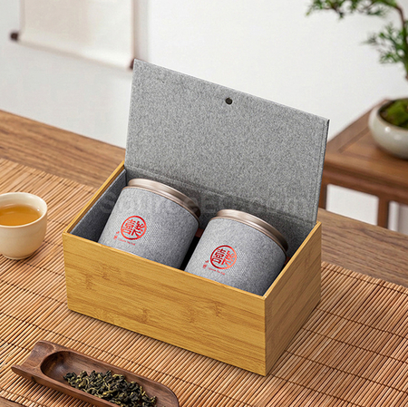 客製化「喜樂」紙罐翻蓋方形茶葉禮盒禮品