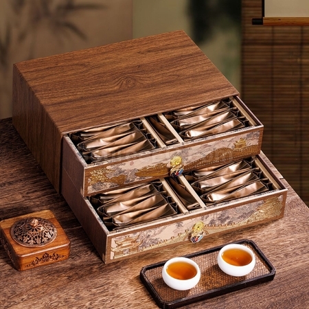 客製化雙層擺泡茶葉禮盒禮品