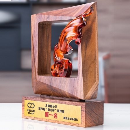 實木琉璃獎座