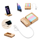 帶 USB Type‑C 拓展塢的竹制桌面收納架兼手機支架